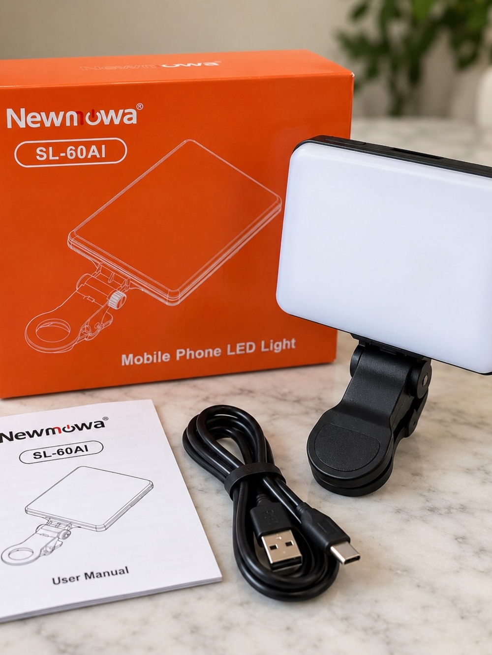 Newmowa SL-60AI Mobile Phone LED Light Clip-On Selfie Video Light